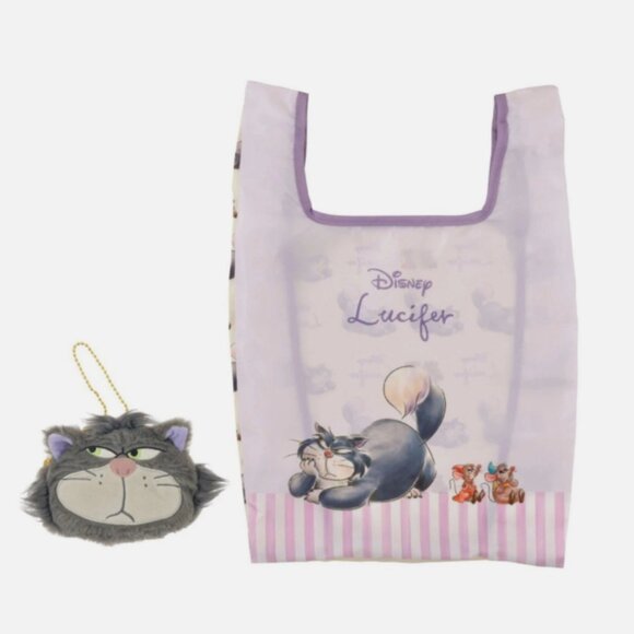 Disney Parks Lucifer Jack Gus Shopping Eco Bag Pouch NWT - Picture 2 of 4